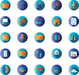 technology and internet block gradient style icon vector image