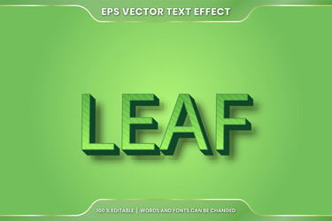 text effect in 3d leaf words font styles theme vector image