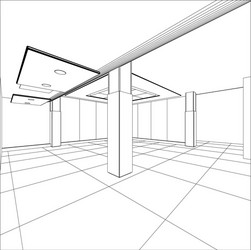 abstract modern office architecture design in 3d vector image