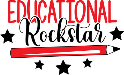 Educational rockstar isolated on white vector