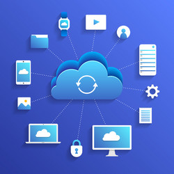 Flat design concept cloud computing technology vector