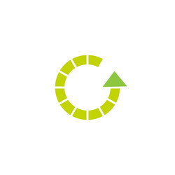 refresh or repeat icon green round rotation arrow vector image