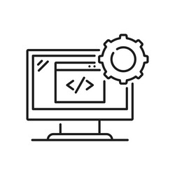 rpa icon robotic process automation with computer vector image