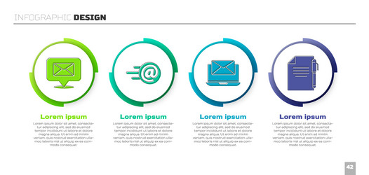set speech bubble with envelope mail and e-mail vector image