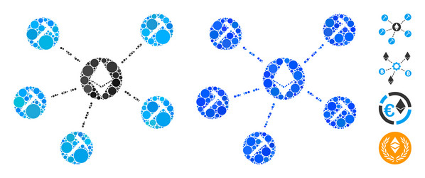 ethereum mining pool mosaic icon circle dots vector image