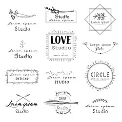 Floral Botanical Logo Vector Image