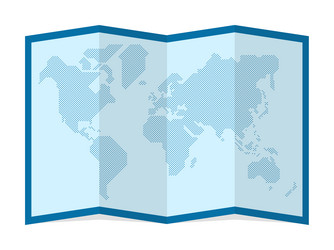 four-fold world map drawn with circular dots vector image