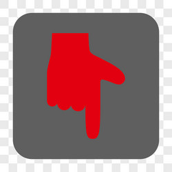 hand pointer down rounded square button vector image