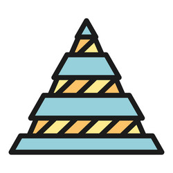 hierarchy pyramid icon color outline vector image