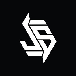 js logo monogram hexagon abstract shape images vector image