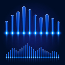 luminous equalizer on dark background vector image