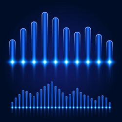 Luminous equalizer on dark background vector