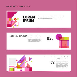 set abstract banner web design template retro vector image