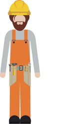 silhouette man worker with toolkit and beard vector image