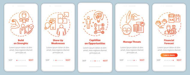 building up strength onboarding mobile app page vector image