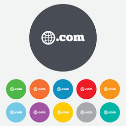 domain com sign icon top-level internet vector image