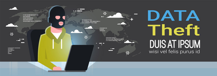 Hacker with Mask - Data Breach Concept vector image