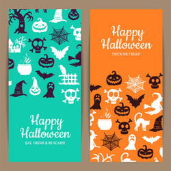 halloween thin card or flyer templates vector