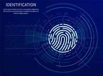 Identification fingerprint poster illuminated data vector