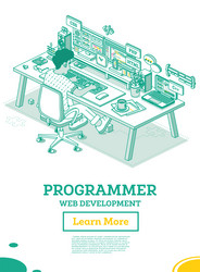 programmer frontend or backend developer sit vector image