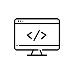 programming icon web coding in a browser vector image