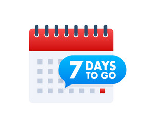7 days to go countdown timer clock icon time vector image