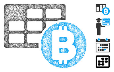 Bitcoin table web mesh vector