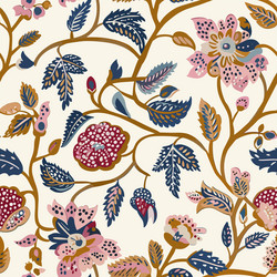 Mughal Floral Seamless Pattern Vector Image