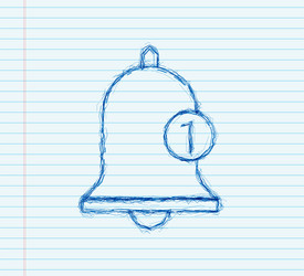 notification bell icon for incoming inbox message vector image