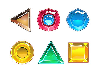 Set of gems and jewel buttons for mobile app vector