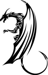 Tribal flying dragon Royalty Free Vector Image