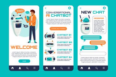 flat conversational ai chatbot app design vector image