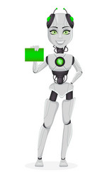 robot with artificial intelligence female bot vector image