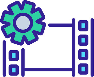 Setup video icon outline vector