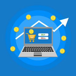 blockchain scheme mining crypto currency server vector image