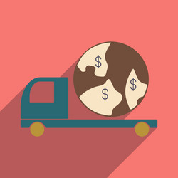 flat with shadow icon and mobile application vector image