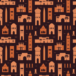 morocco travel pattern with architecture monuments vector image