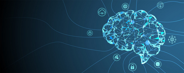 abstract artificial intelligence cloud computing vector image