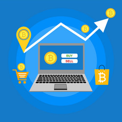 blockchain scheme mining crypto currency server vector image