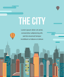 Modern city landscape background Royalty Free Vector Image