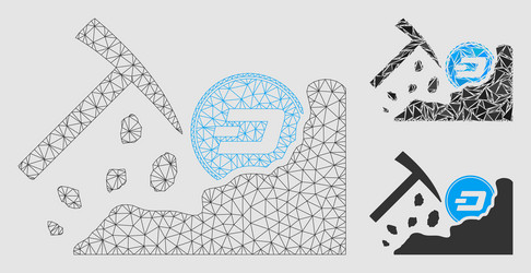dash mining hammer mesh 2d model vector image