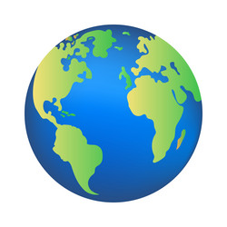Flat planet earth icon a world globe isolated Vector Image