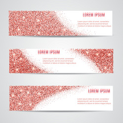 Horizontal red banners set vector