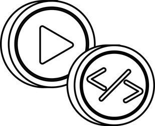 Media player play button with gear Royalty Free Vector Image