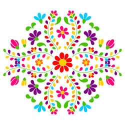 Mexican Floral Embroidery Ornament Vector Image
