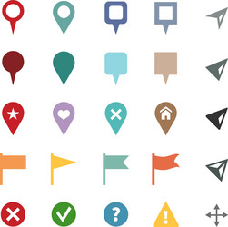 set gps icons map markers and pointers vector image