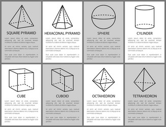 square hexagonal pyramid sphere cylinder cuboid vector