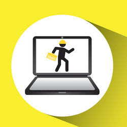 under construction web page worker tool box vector image
