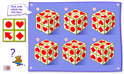 Find the Matching Cube Puzzle vector image
