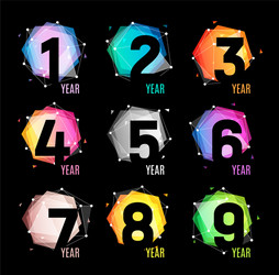 Numbers in a geometric abstract color and cosmic vector